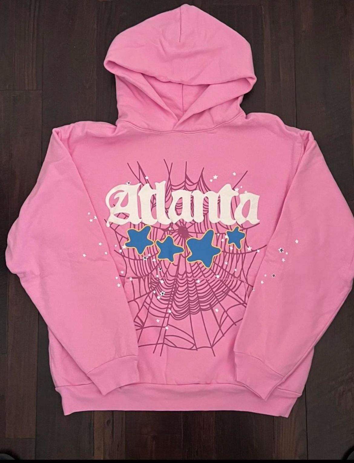 Pink and blue atlanta spider hoodie 