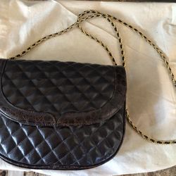 Varon Vintage Channel Stitched Leather Shoulder Bag