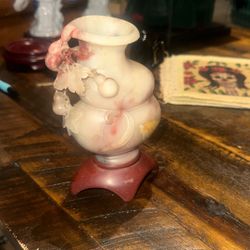 Chinese Soapstone Floral Vase 