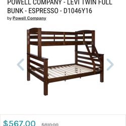 Powell Company Twin Over Full Bunk Bed