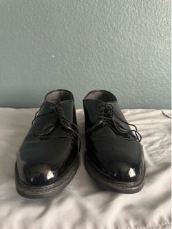 Men's Black 11 Patent Leather Lace-Up Oxford Dress Shoes Round Toe Rubber Sole