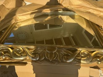 Large Ornate Gold Rope Twist Vintage Mirror- Mediterranean Style