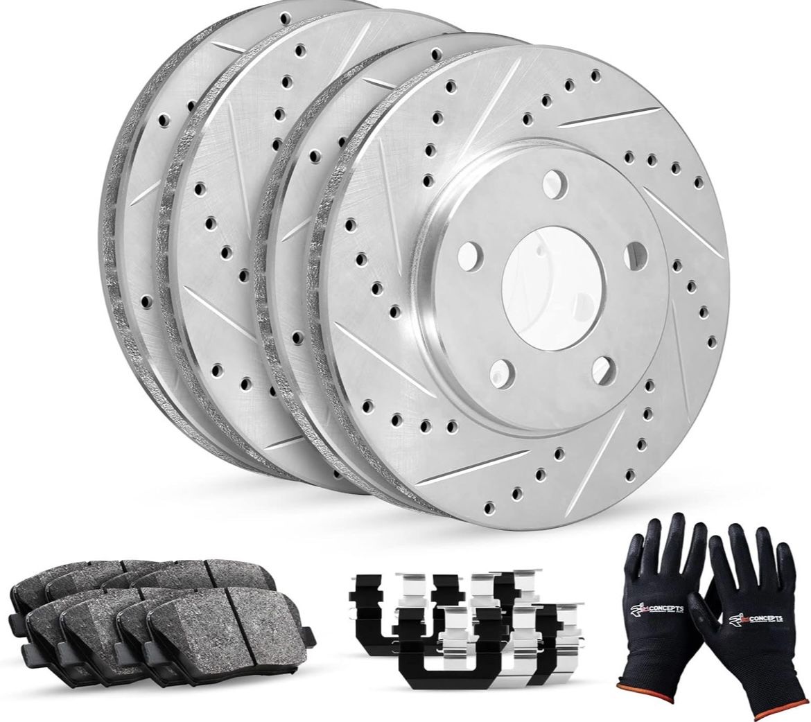 Front and Rear Brakes and Rotors Kit, 2008-2012 Honda Accord EX EX-L, 2009-2014 Acura TSX