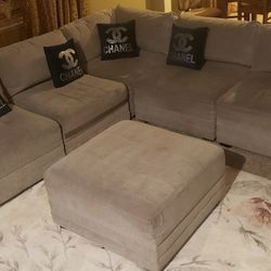 Grey sectional sofa set