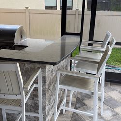 Outdoor Tall Chairs + Table