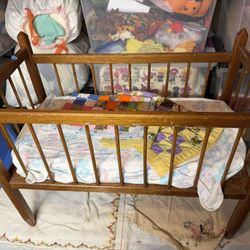 Wooden Doll Crib