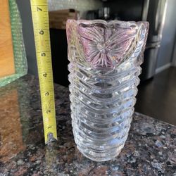 ANNA HUTTE VASE VINTAGE VASE GERMAN CRYSTAL VASE 6.5” GORGEOUS FLOWER VASE
