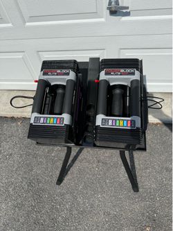 BRAND NEW💥 PowerBlock Elite EXP adjustable dumbbells with stand