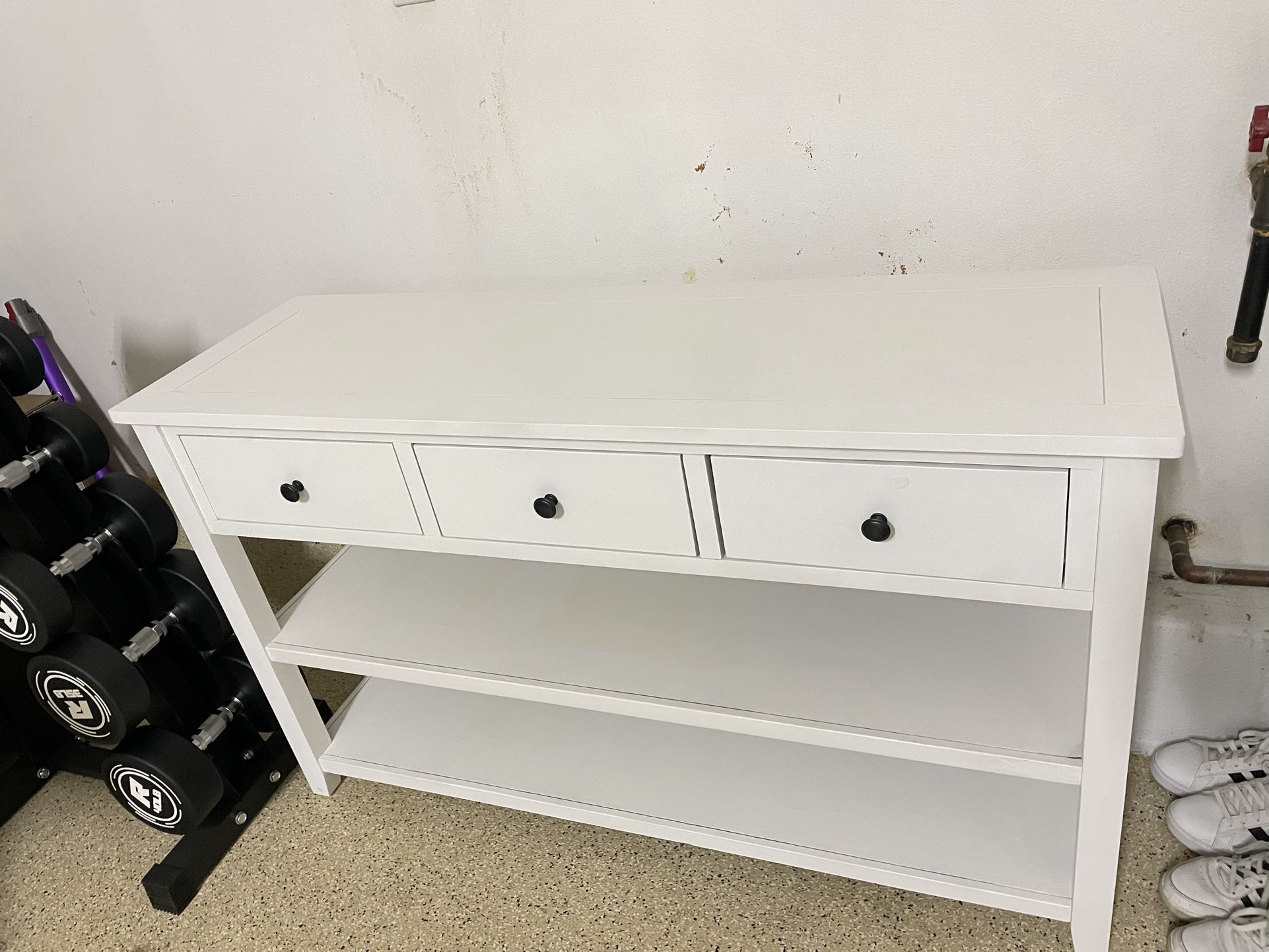 White console table