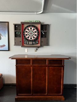 Hathaway Ridgeline 60” Mahogany Hardwood Home Bar w/ Sink, Wine Rack & Storage - PERFECT Condition