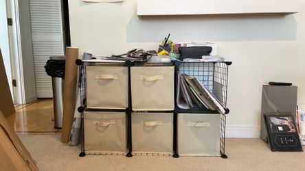 simple shelf/cabinet with textile cases