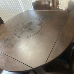 High 4 Chairs Square/round Table Dining Set 