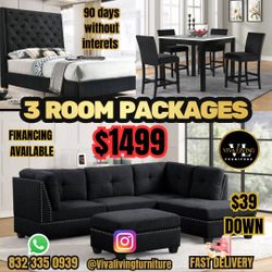 3 Room Packages  Bed Queen 🚛🚛❤️