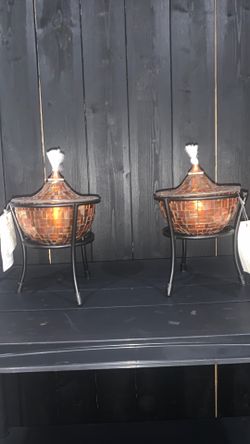 Mosaic Oil Lamp with Stand