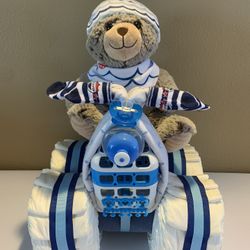 4 X 4 Quad Diaper Cake - Blue