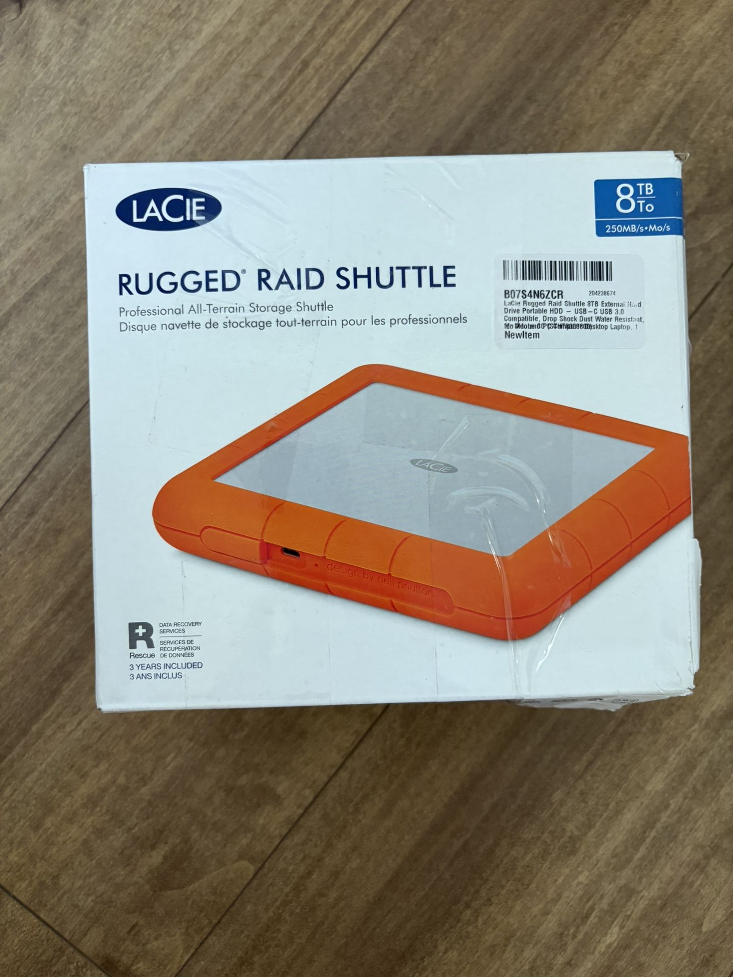 LaCie Rugged Raid Shuttle 8TB External Hard Drive Portable HDD - USB-C USB 3.0 Compatible, Drop Shock Dust Water Resistant, for Mac and PC Computer De