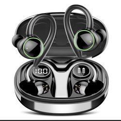 Wireless Earbuds, Bluetooth 5.4 Headphones Sport, Over Ear Buds With ENC Noise Cancelling Mic, 48H, Wireless Earphone With Earhooks, Stereo Deep Bass,