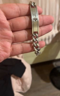 Silver Played bracelet, Cross