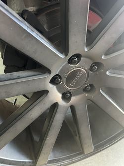 4 Used 24” Dub Shot Calla Rims + 4 New Tires