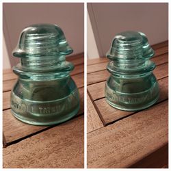 Collectable.  Vintage Whitall Tatum No.1 GLASS INSULATOR. Green Color.  $60 or best offer 