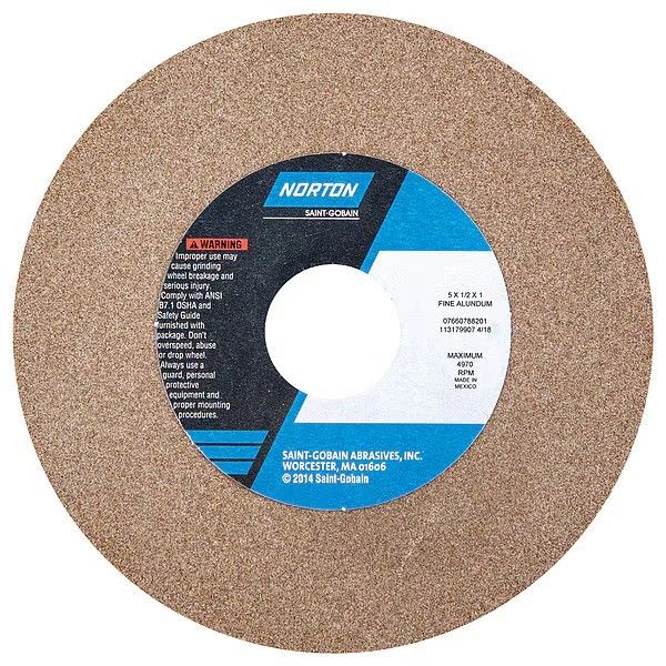 Norton Abrasives 0(contact info removed)201 Grinding Wheel, 5In.Dia, Ao, 100/120G, Brown