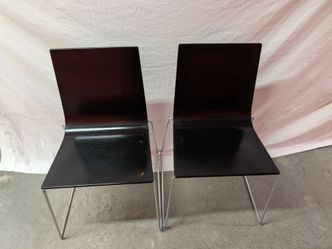 Modern Andreu World Curved Wood "Lineal Comfort" Designer Chairs - Made in Spain Black