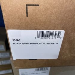 Moen S3600 3/4 Volume Control Valve- Rough In