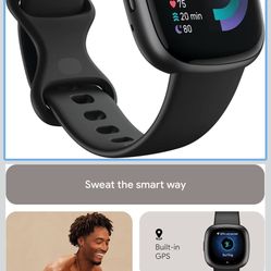Fitbit Versa 4 Fitness Smartwatch with Daily Readiness, GPS, 24/7 Heart Rate, 40+ Exercise Modes, Sleep Tracking and more, Black/Graphite, One Size (S