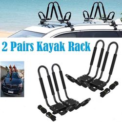 Universal Kayak Rack Holder J Bar , 2 pairs-Bar HD Kayak Rack Carrier Canoe Boat Surf Ski Roof Top Mount Car SUV Crossbar