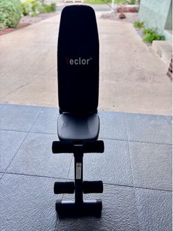 Teclor Adjustable Weight Bench + Free Weights