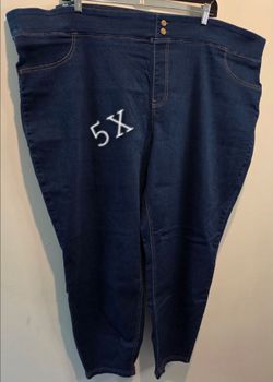 5X Dark Wash Mid Rise Skinny Jeggings