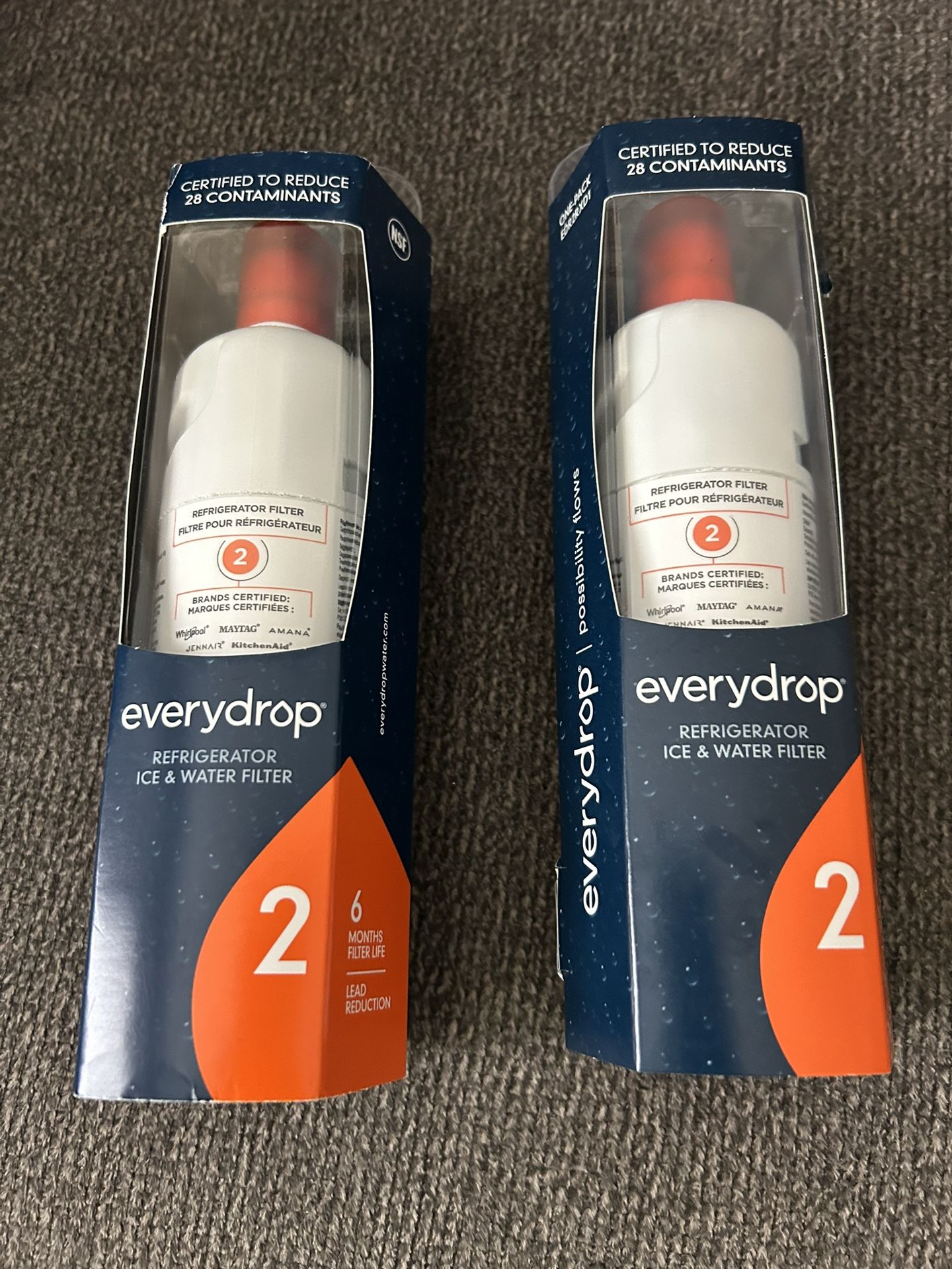 Two NEW Everydrop 2 Refrigerator Water Filters- 2 For $60