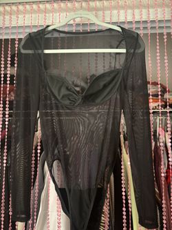corsette mesh longsleeve bodysuit