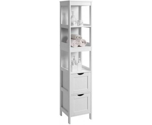 VASAGLE Floor Cabinet with Shelves and Drawers White BBC66WT