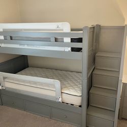 Twin Bunk Beds With Trundle And Stairs With Storage 