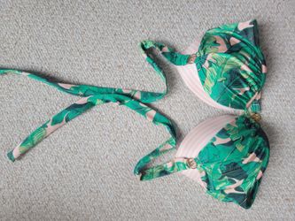 Victoria's Secret Tropical Leaf Palm Push Up Swimwear Bra 34C