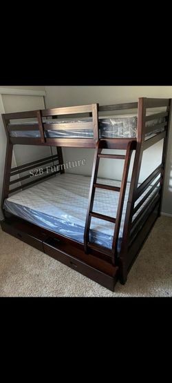 Twinfulll Dark Brown bunkb3d with Orthopedic Matres!!!
