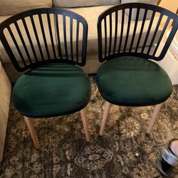 Green Suede Chairs 
