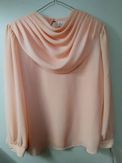 NWT Elegant Waterfall Neck Blouse
