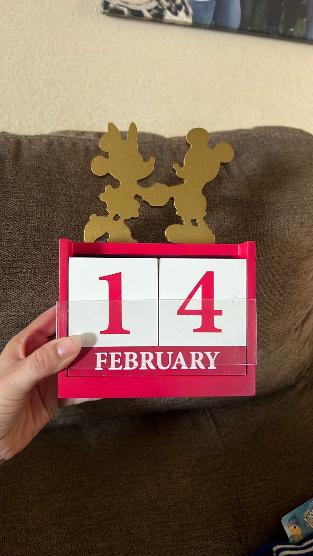Disney Mickey And Minnie Mouse Wooden Calendar New 