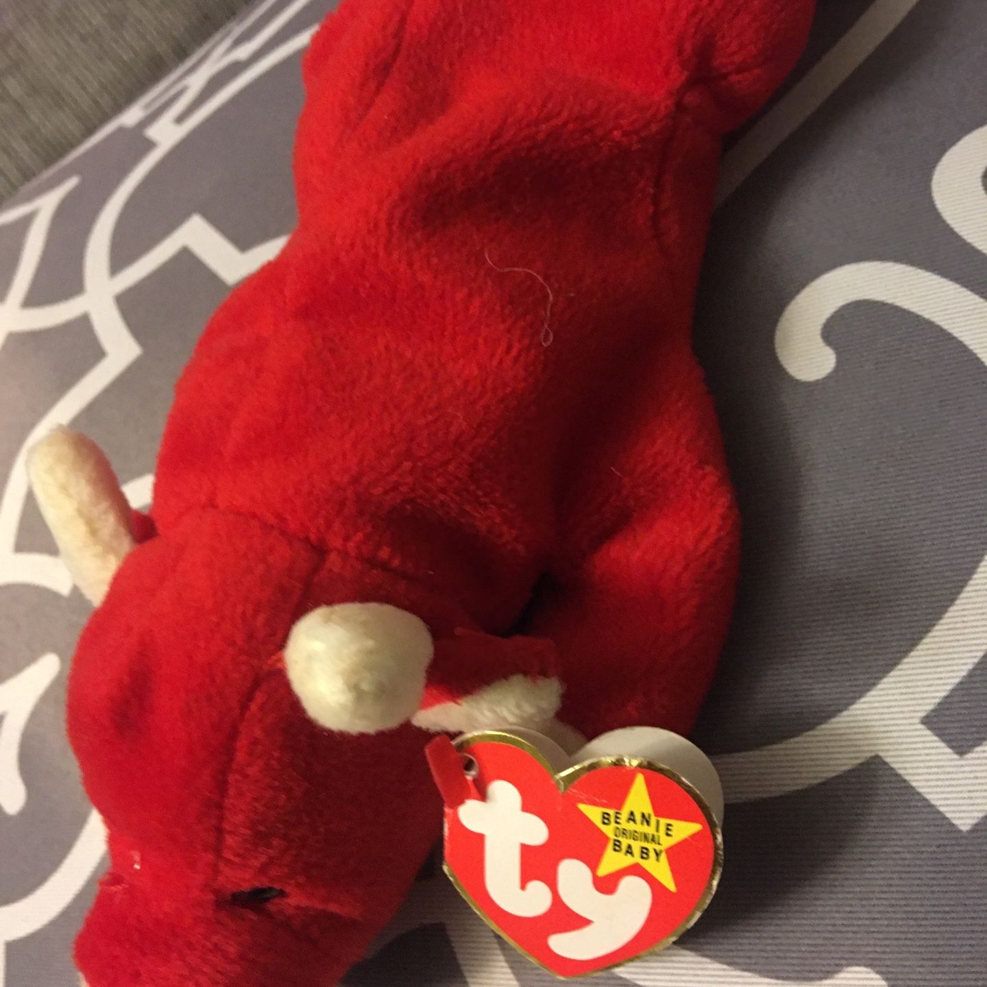 Rare Beanie Babies Snort The Bull Vintage 1995 Tag Errors PVC.