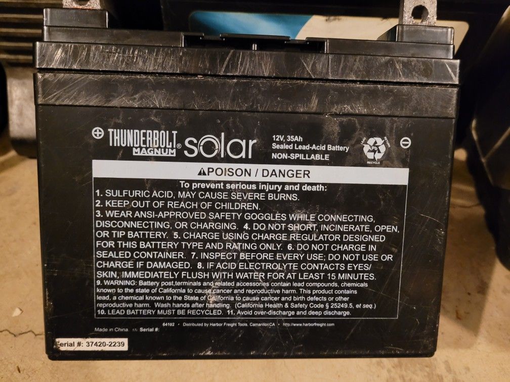 Thunderbolt Magnum Solar Battery 12V 35AH