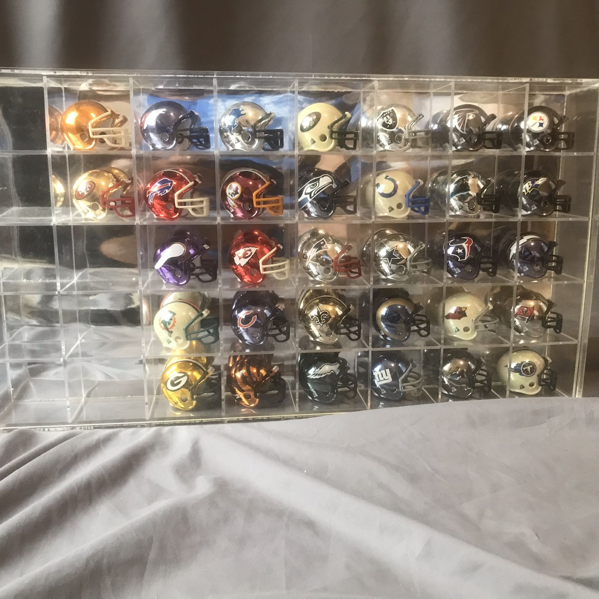 32 Collectible Riddell Miniature Football Helmets