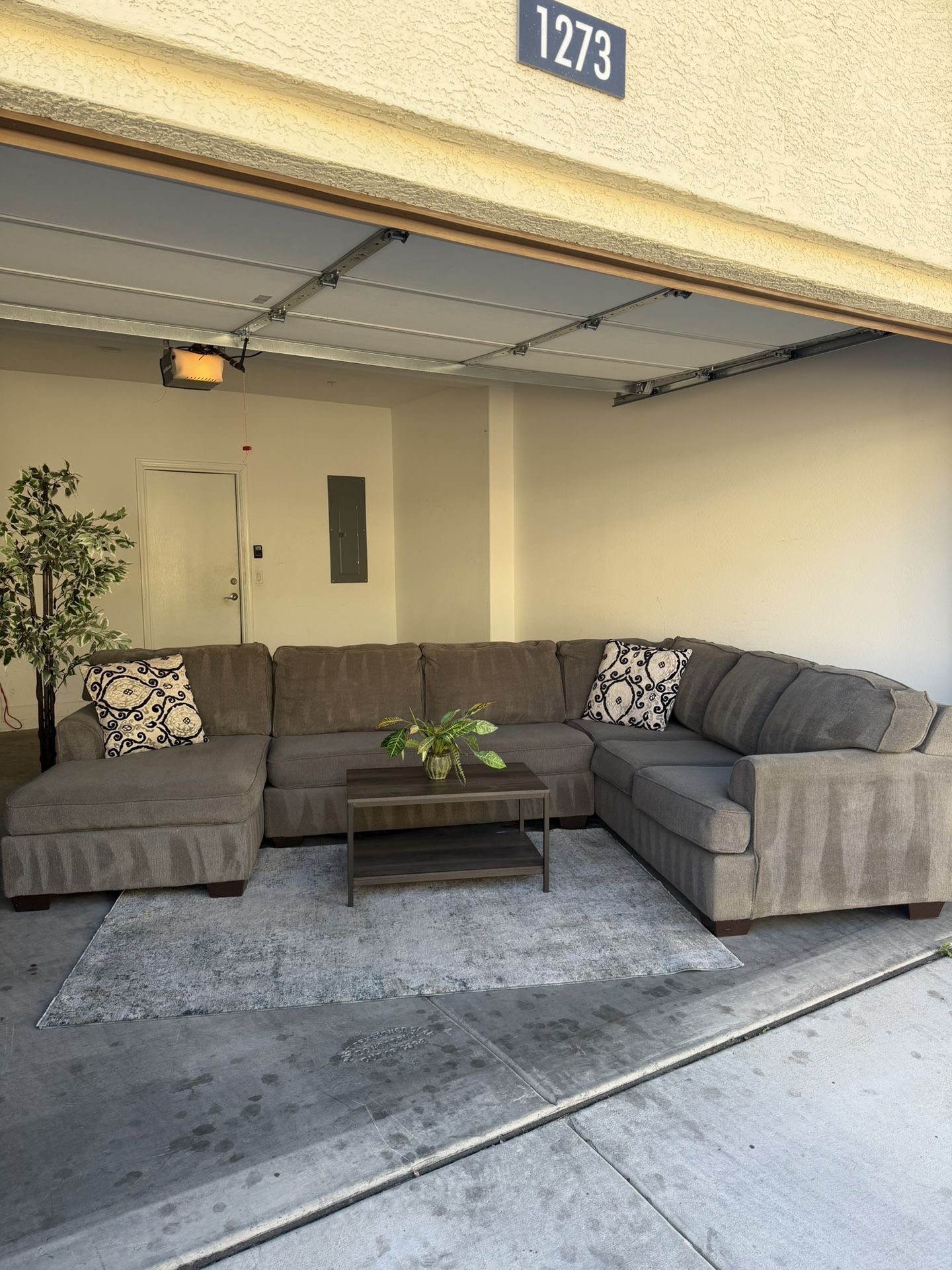 Large Gray Sectional Couch