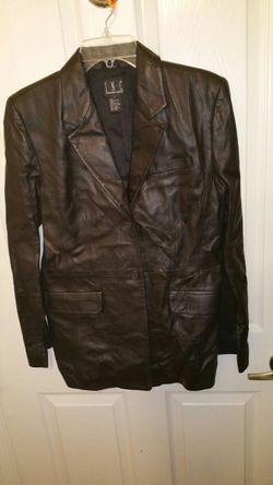 Womens Black leather INC jacket size 8 Coat International Concepts