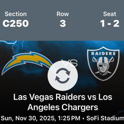 RAIDERS VS CHARGERS $250