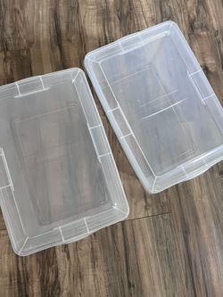 2 Plastic Storage Boxes 