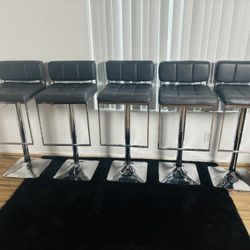 Leather Bar Stool Chairs (5) 