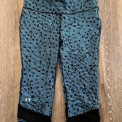Under Armour Women's Size L Capri Leggings Blue Black   