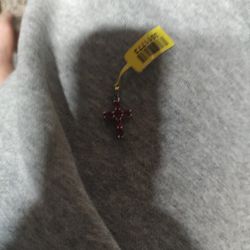 925 Garnet Cross Pendant